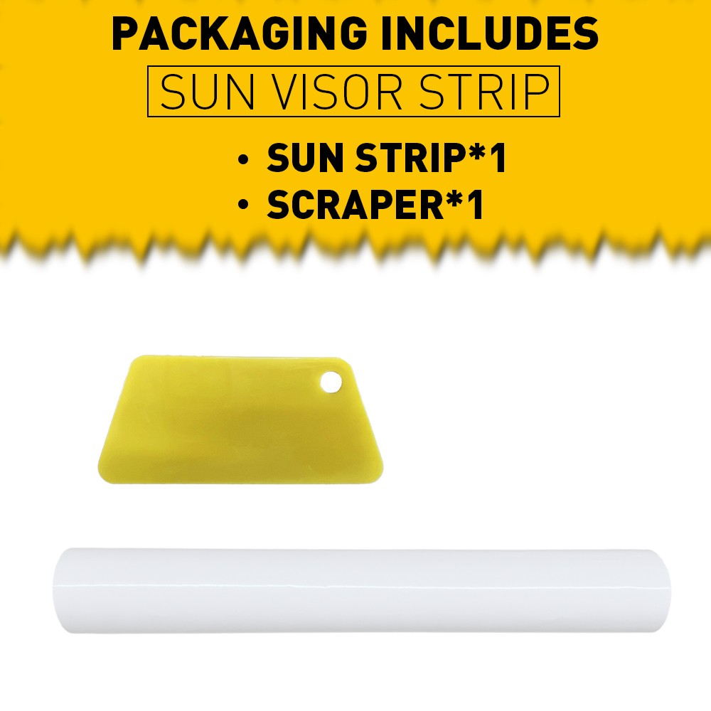 White Window Sun Visor Strip Film Tint Front Windshield UV Decal Shade 10*60″ US