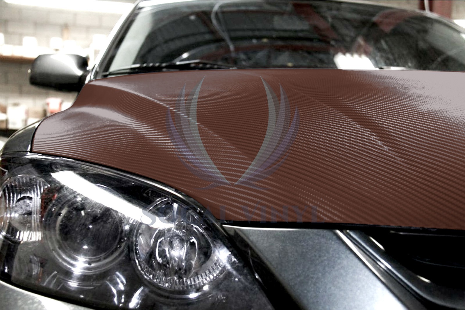 3D Carbon Fiber Brown Matte Textured Vinyl Wrap Sticker DIY Decal Bubble Free