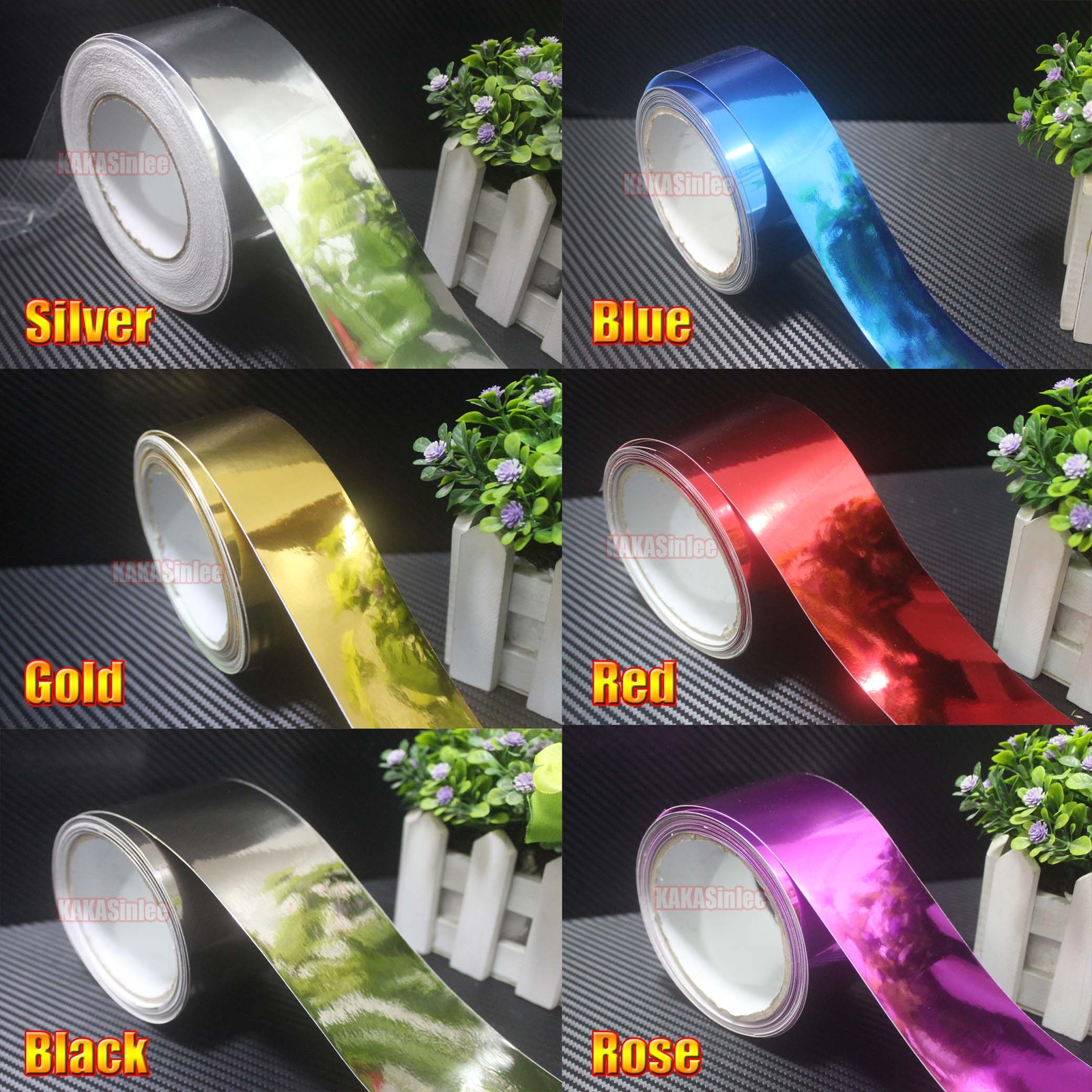 DIY – Glossy Mirror Chrome Vinyl Wrap Tape Sticker for Car Phone Home Decal CF