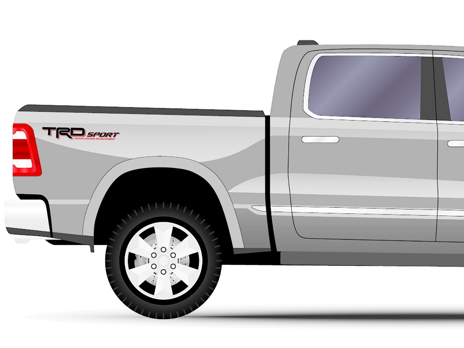 2 x Sport Stickers Compatible w/ TRD Four Wheel Drive 4×4 Decals 19 x 3 in
