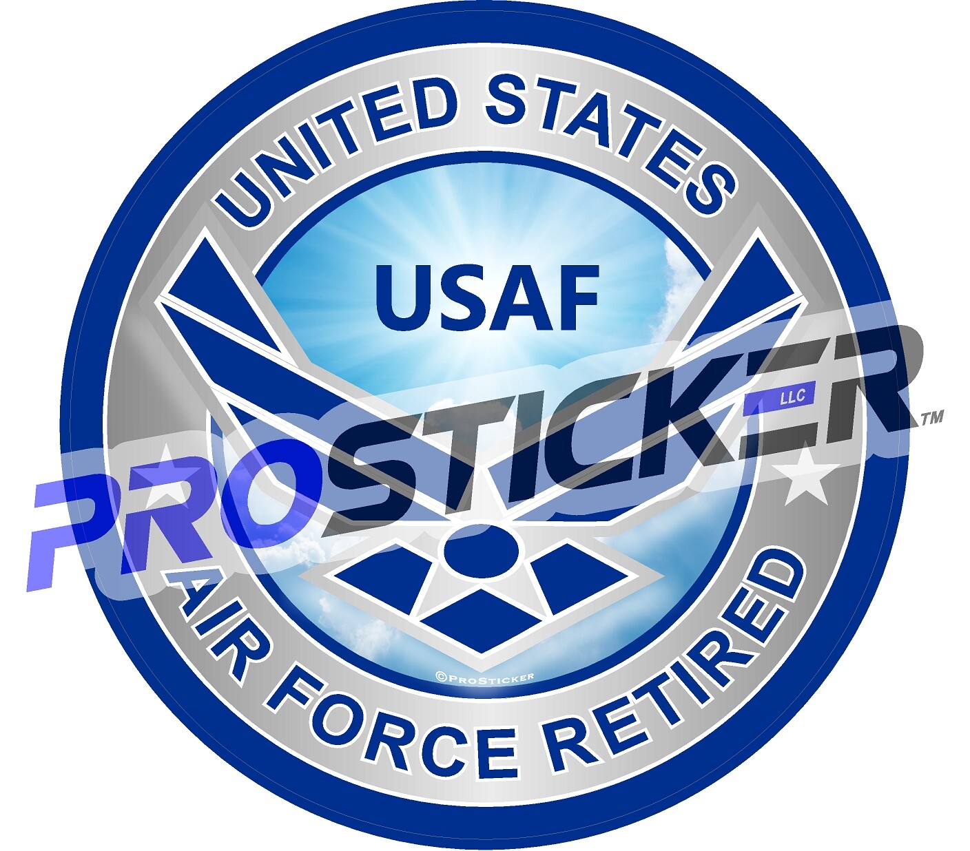 ProSticker 429.6 (One) 6″ United States Air Force Retired USAF Decal