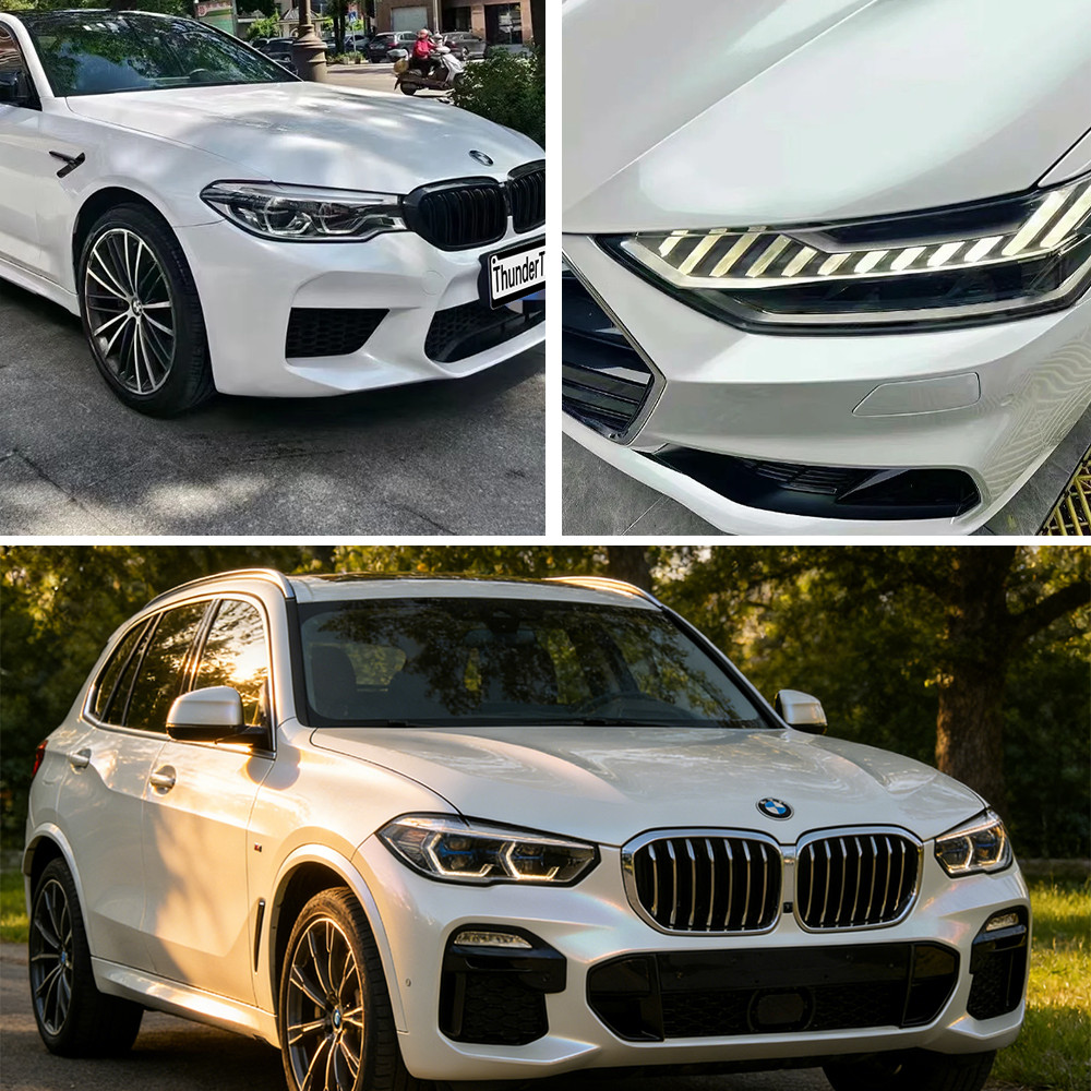 Pearl White Gloss Metallic Glitter Vinyl Film Wrap Sticker Decal Air Bubble Free