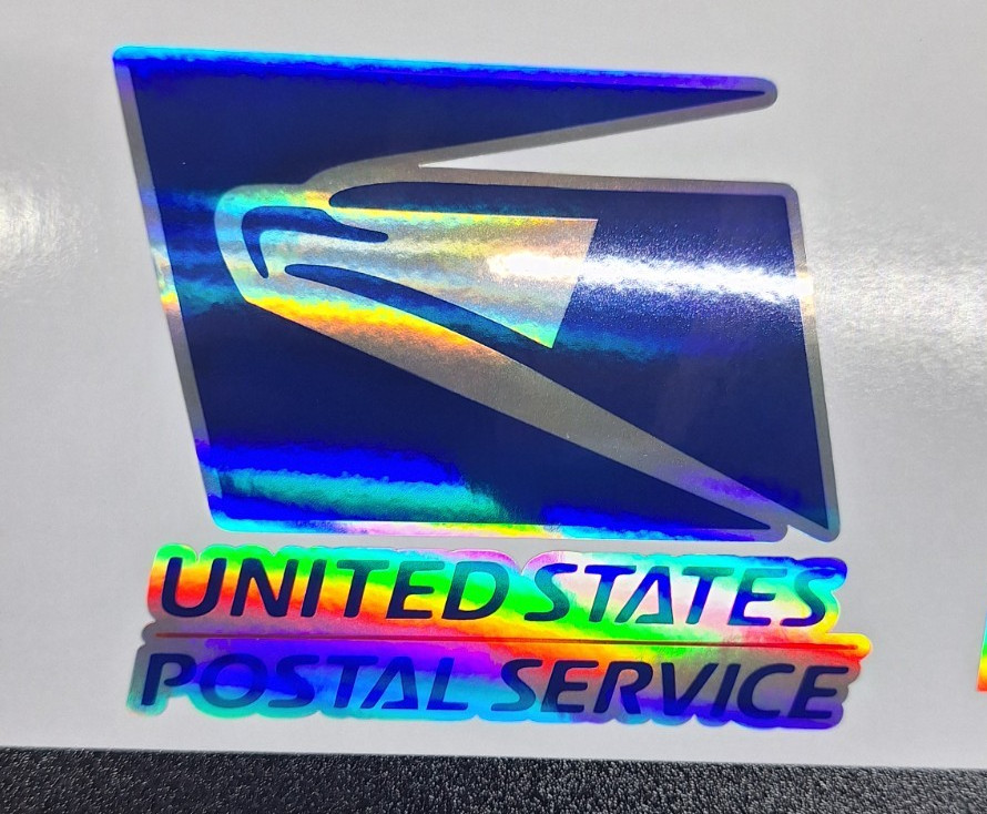 USPS Bird Text Holographic Vinyl Decal United States Postal Service SHINY Decal
