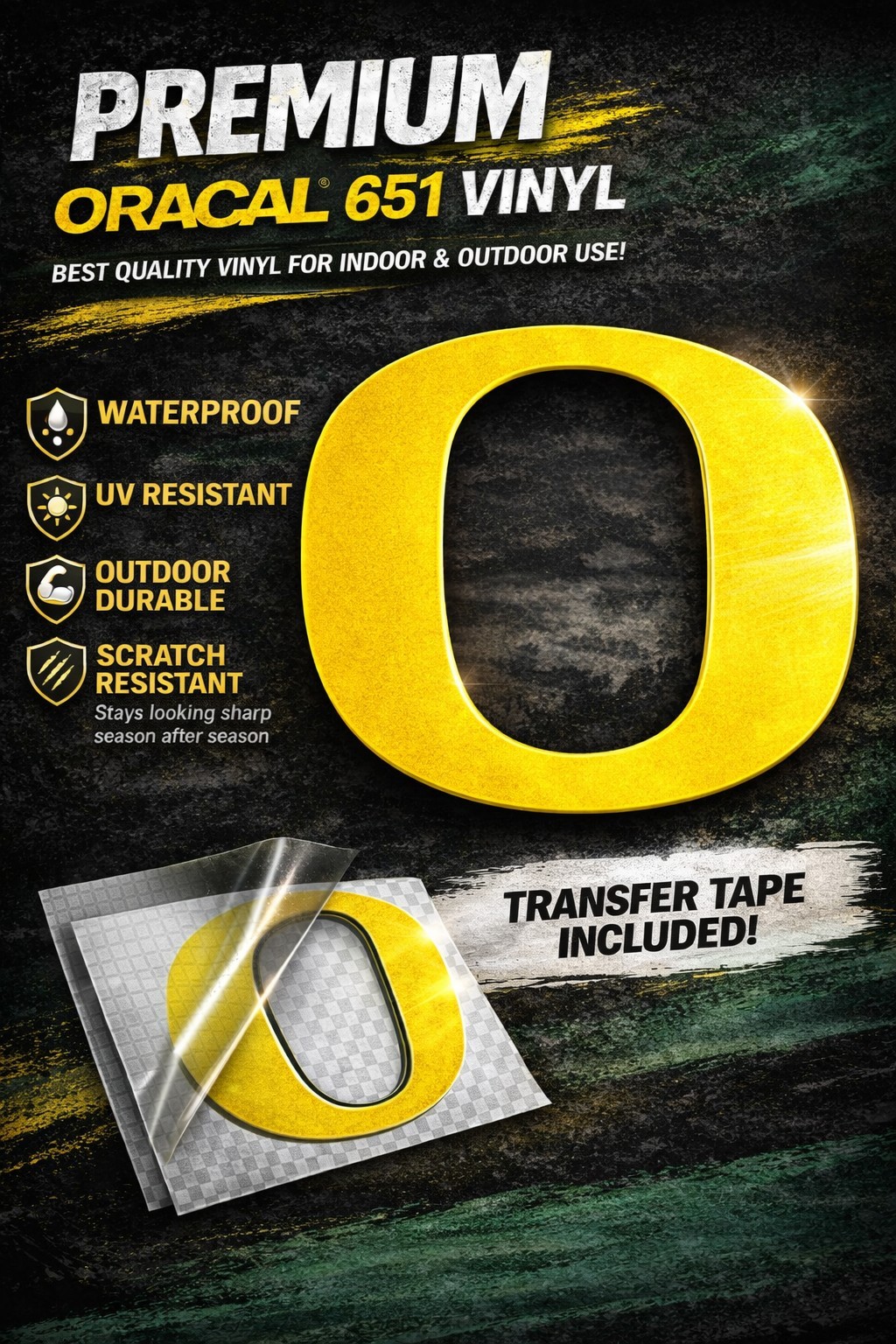 Oregon Style O Decal | Waterproof Oracal Vinyl | Multi Color Sizes | Football