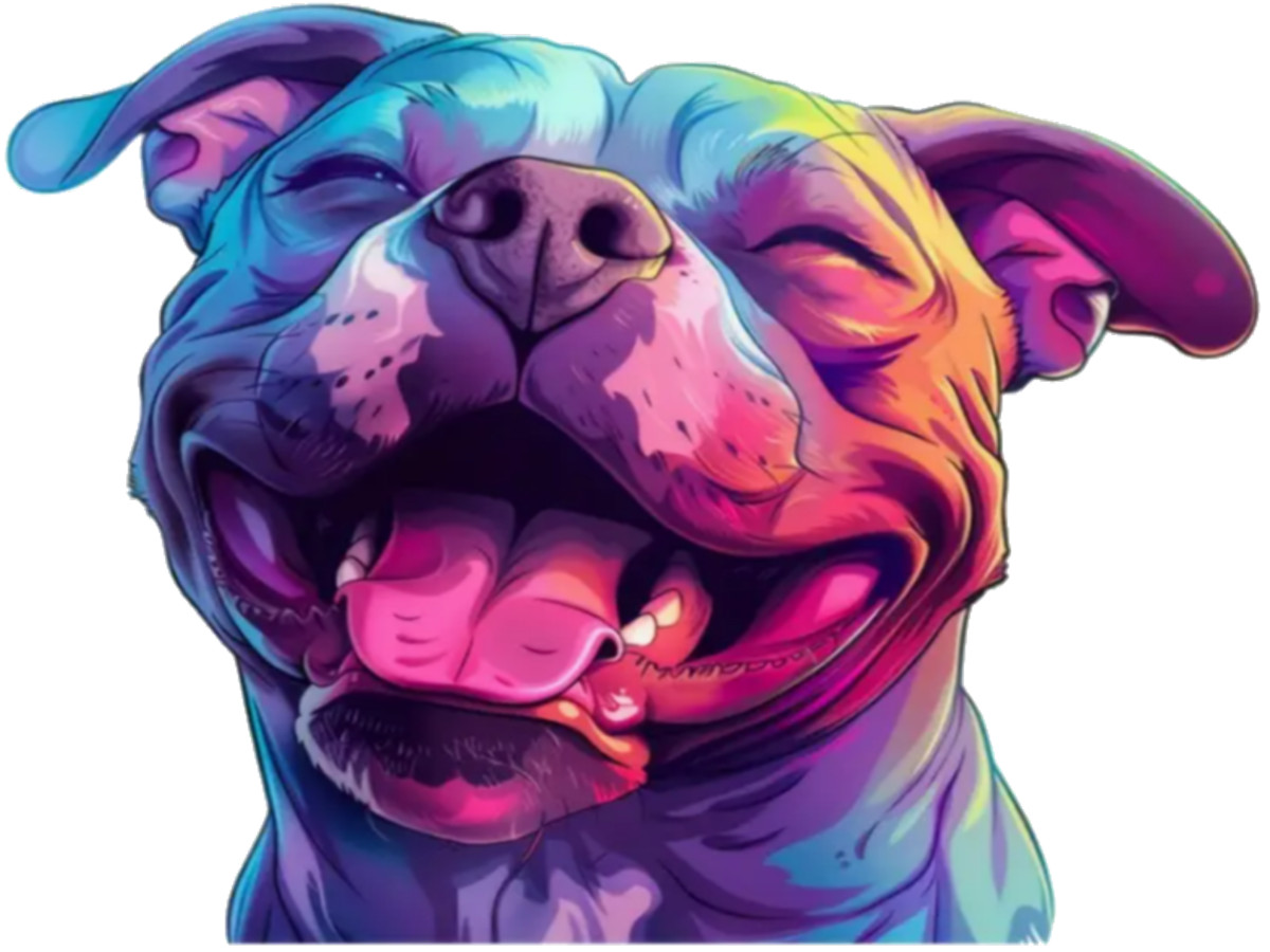 PitBull Car Window Vinyl Decal Graphic Colorfull Smile Dog Laptop Sticker