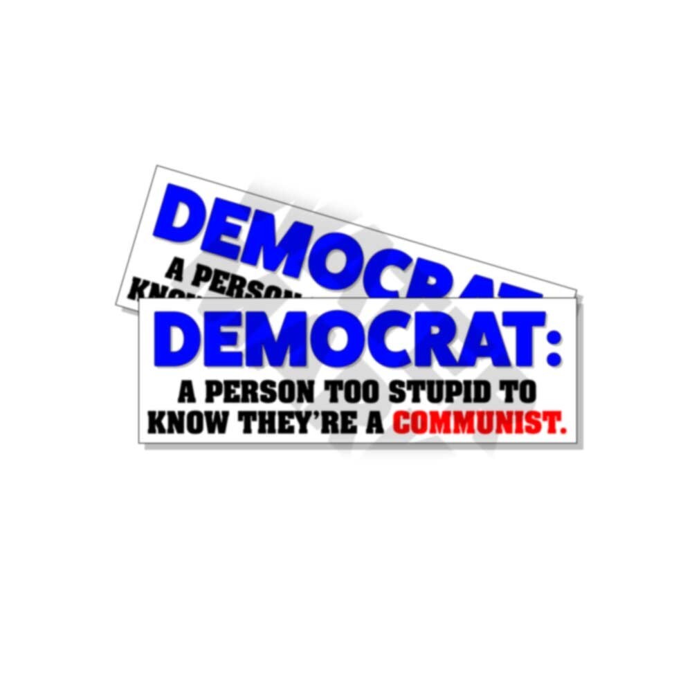 Democrat Communist Funny Printed Window Decal Vinyl Sticker Car Truck 2 PACK