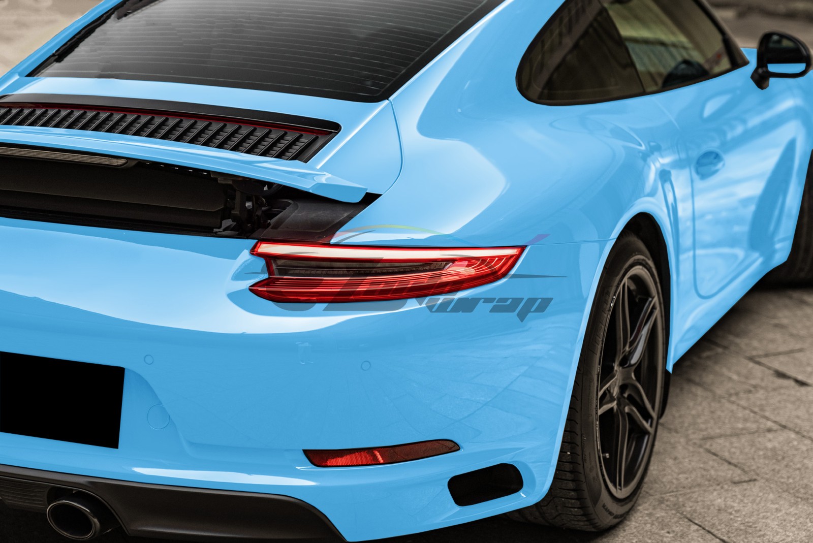 ESSMO PET Super Gloss Baby Blue Car Vehicle Vinyl Wrap Decal Glossy Like Paint