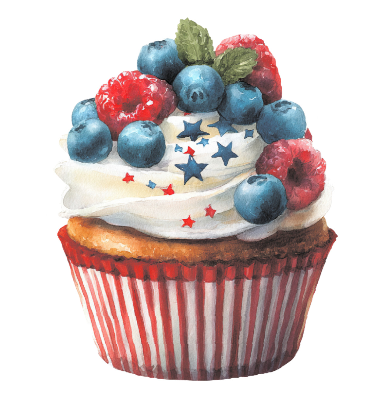 🦅🧁AMERICA 250 PATRIOTIC CUPCAKE 1 Vinyl Decal Sticker 2″-18″ You Choose!🎆💥