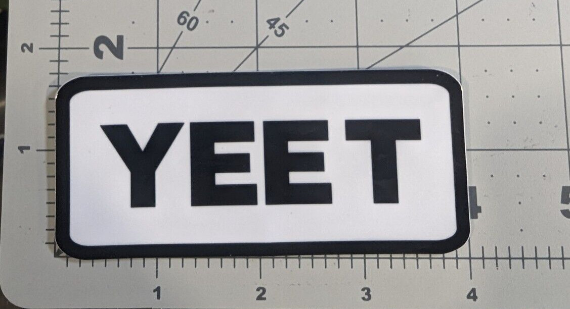 YEET die-cut vinyl sticker 4×1.75″ bigfoot abominable snowman