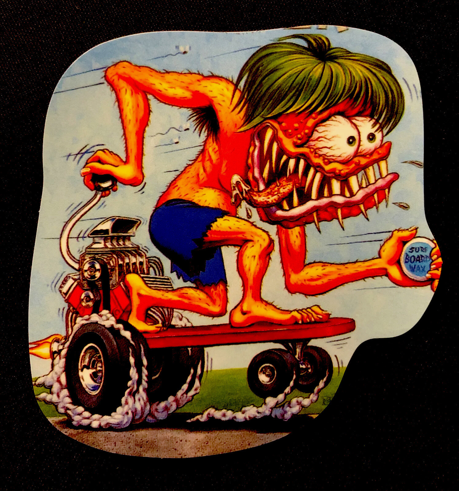 RAT FINK STICKER “SHIFT & SURF & SKATE” 3 1/4 X 3 1/2” GLOSSY!!!