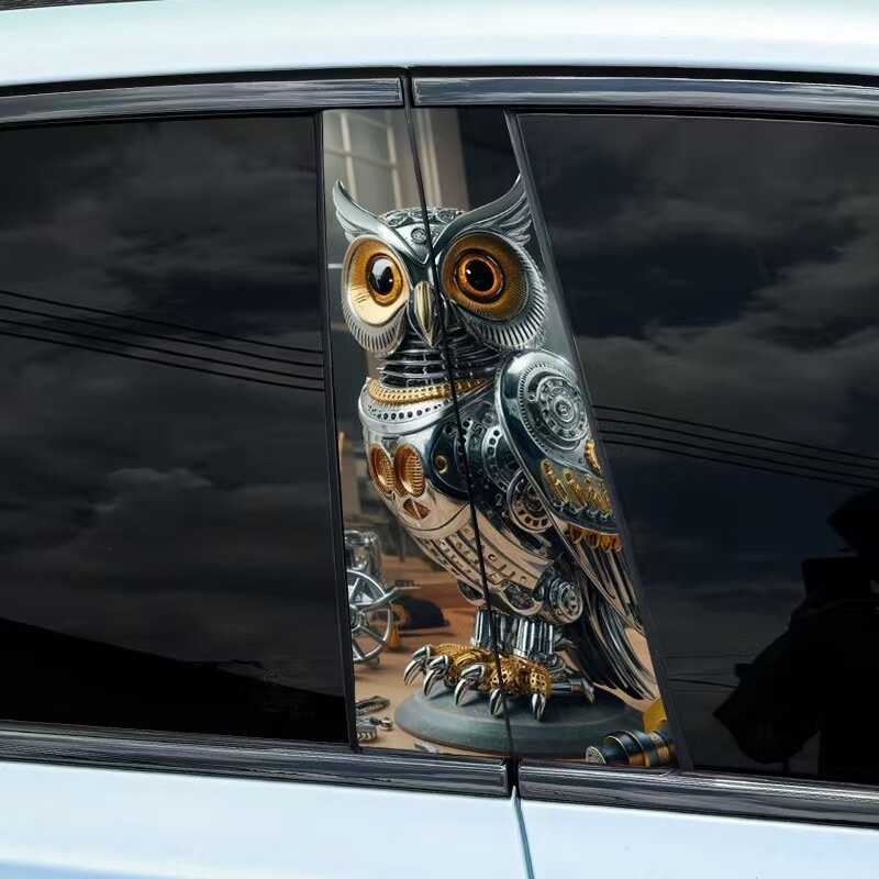 2pcs Machinery and Animals Car Center Pillar Sticker B-pillar Protective Film