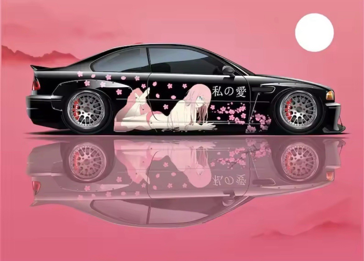 Itasha Custom Car Decals; Anime Inspired Car Decals; Itasha Side Decal,Both Side
