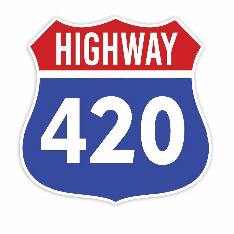 Highway 420 Weed Cannabis Marijuana – Sticker Decal Notebook Car Laptop 4″ x 5″