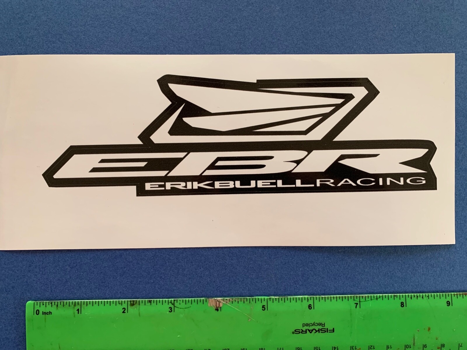 Buell EBR Racing Custom Vinyl Decal Sticker White on Black