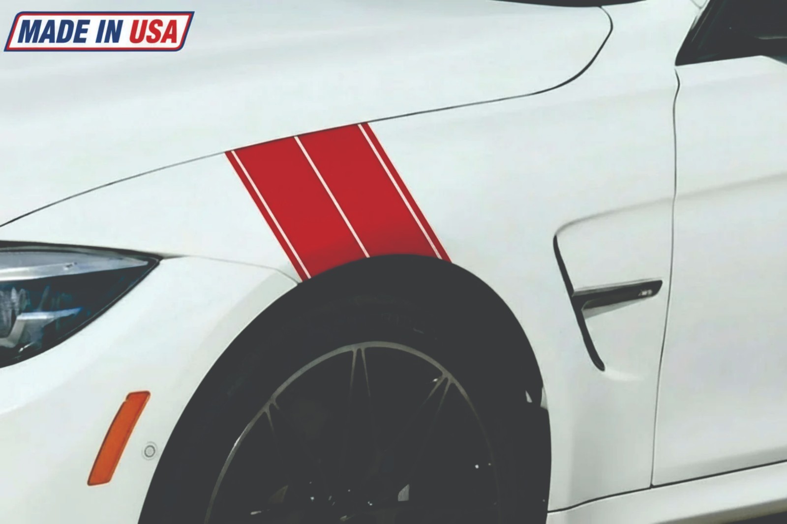 2 Racing Hash Fender Stripe Vinyl Decals Stickers 1 Pair Universal Fit