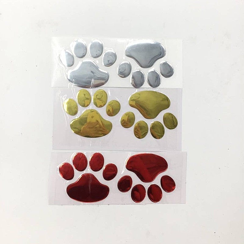 Choose Color PAW PRINTS Metallic ABS Sticker 2-3/4″ Car Truck Motorcycle (#76)