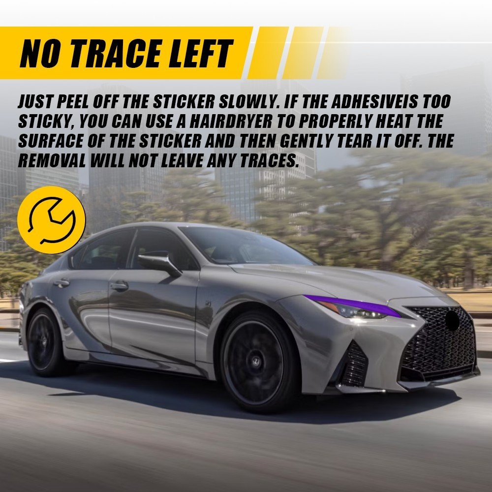 For Lexus IS 2021-2025 Purple Smoked Headlight DRL Tint Overlay Vinyl 2-10X
