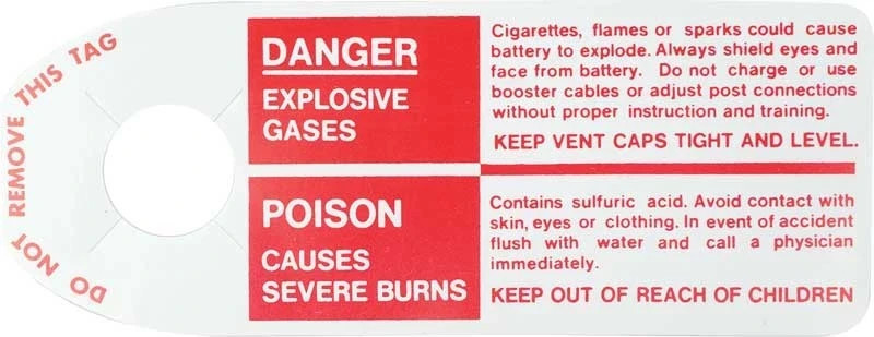 63-72 Impala R59 top terminal Battery tag + Delco side sticker Repros 2 PCS
