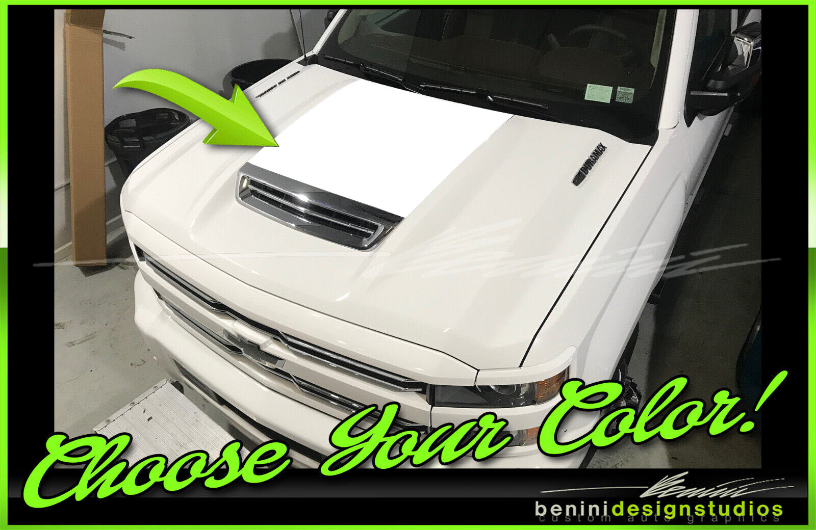 Hood Graphic Stripes Style 1 Fits 2017 Chevy Silverado HD