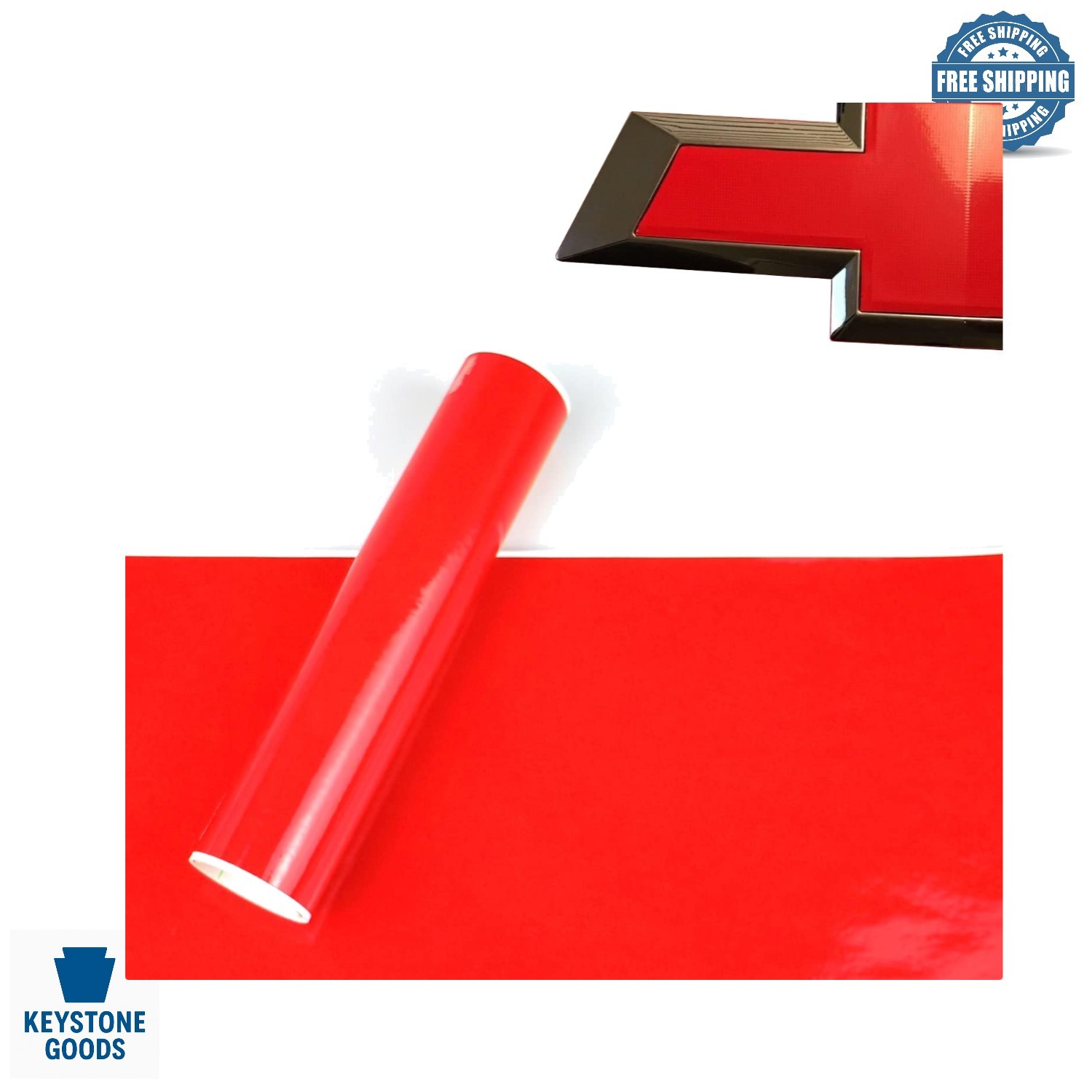 Red Vinyl Overlay Sheets for Chevy Bowtie Emblems – Weatherproof, Reusable, E…