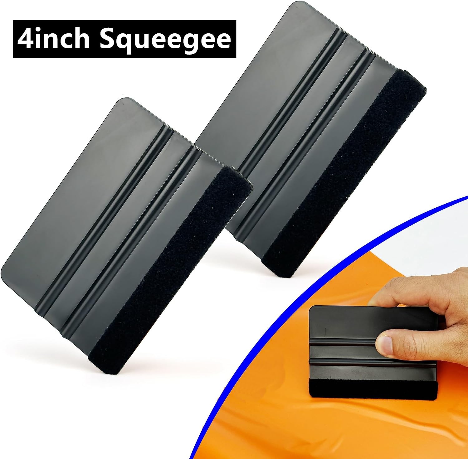 “Automotive Vinyl Wrap Kit with Tools: Black Vinyl, Car Compatible, Plastic Ex..