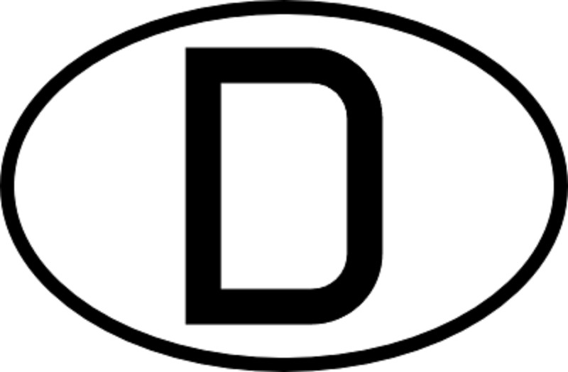 ORIGINAL OVAL CAR BUMPER STICKER GERMANY WHITE BLACK D DE COUNTRY CODE EURO !!!!