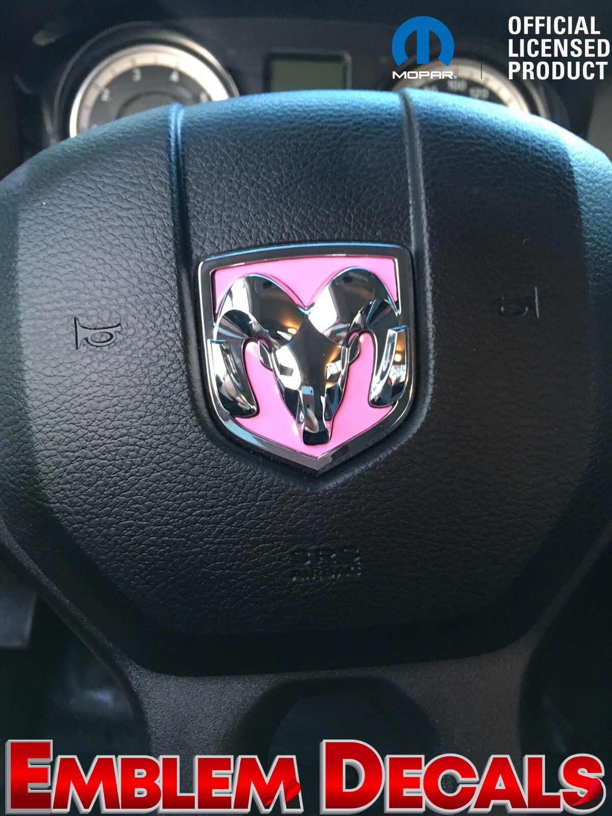 Dodge RAM 1500 Steering Wheel Head Emblem Inlays Decals 13 14 15 16 17 18 DS