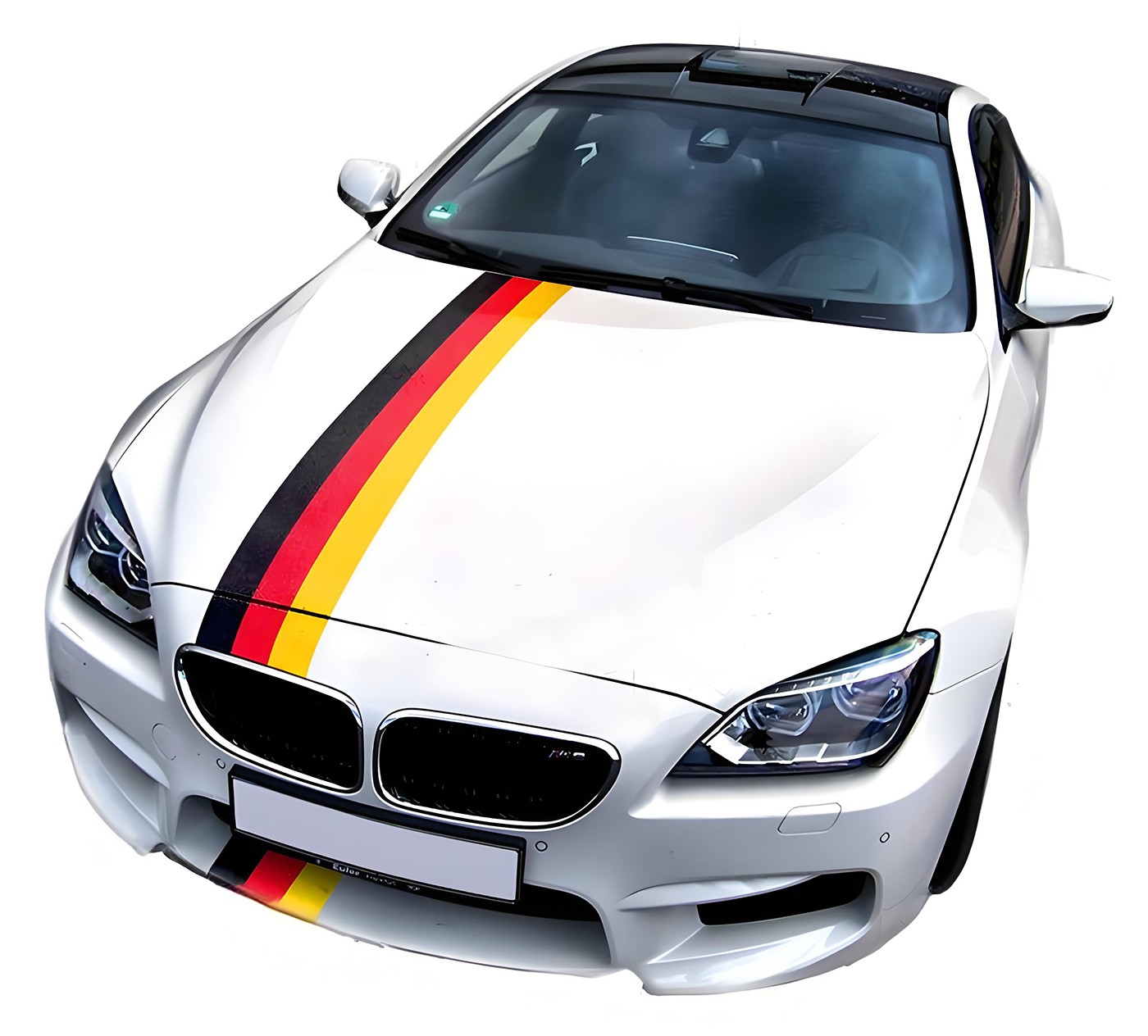 Tricolor Racing Stripe Car Hood Sticker For BMW Germany Flag Bonnet Vinyl Decal