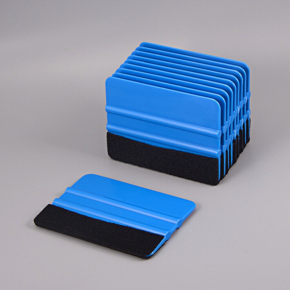 10 Pcs Blue Squeegee Felt Edge Scraper, Car Vinyl Wrapping Window Tint Tools