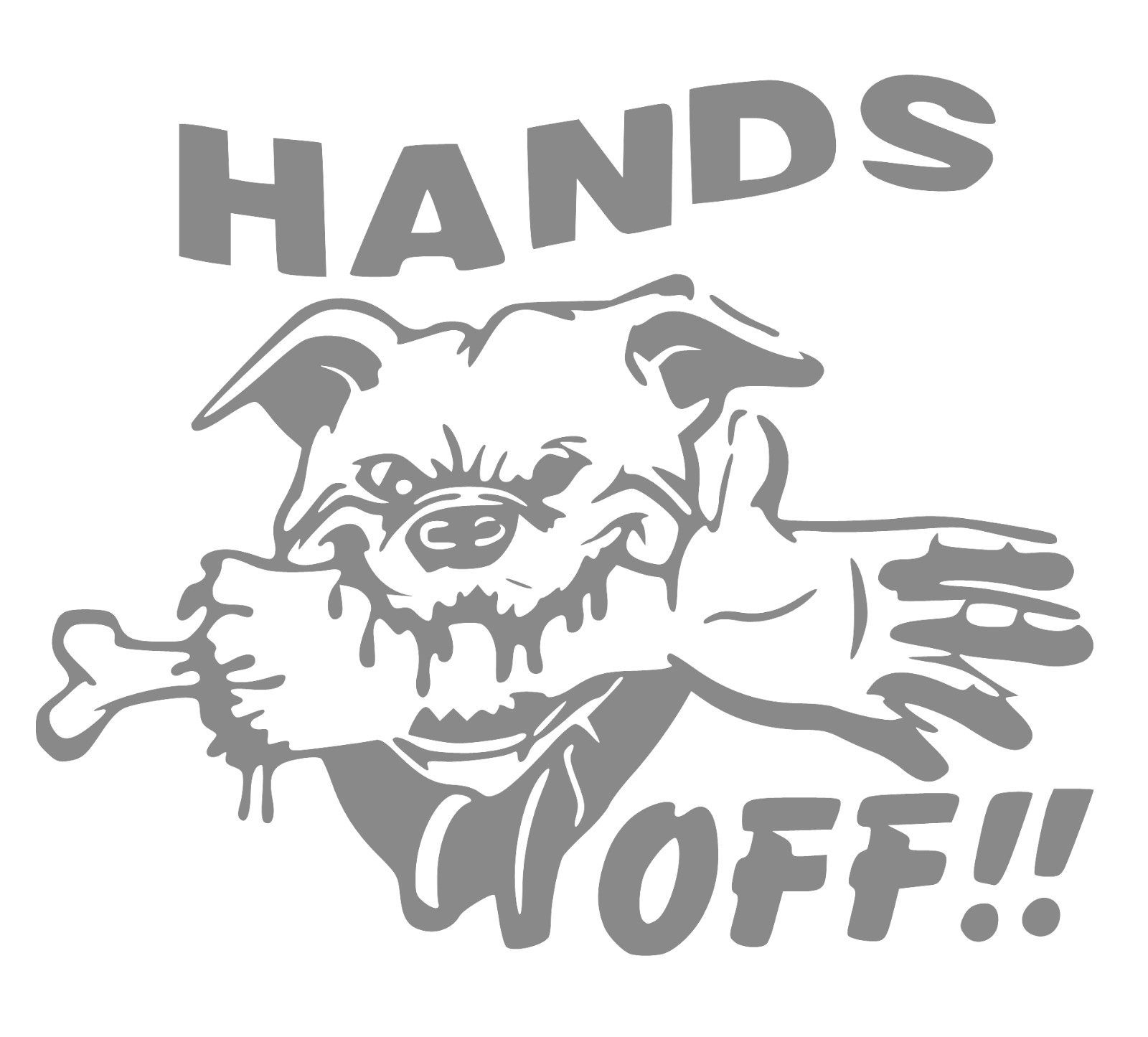 HANDS OFF! Dog will Eat Your Hand Toolbox Vinyl Decal UR Color Choice Sticker