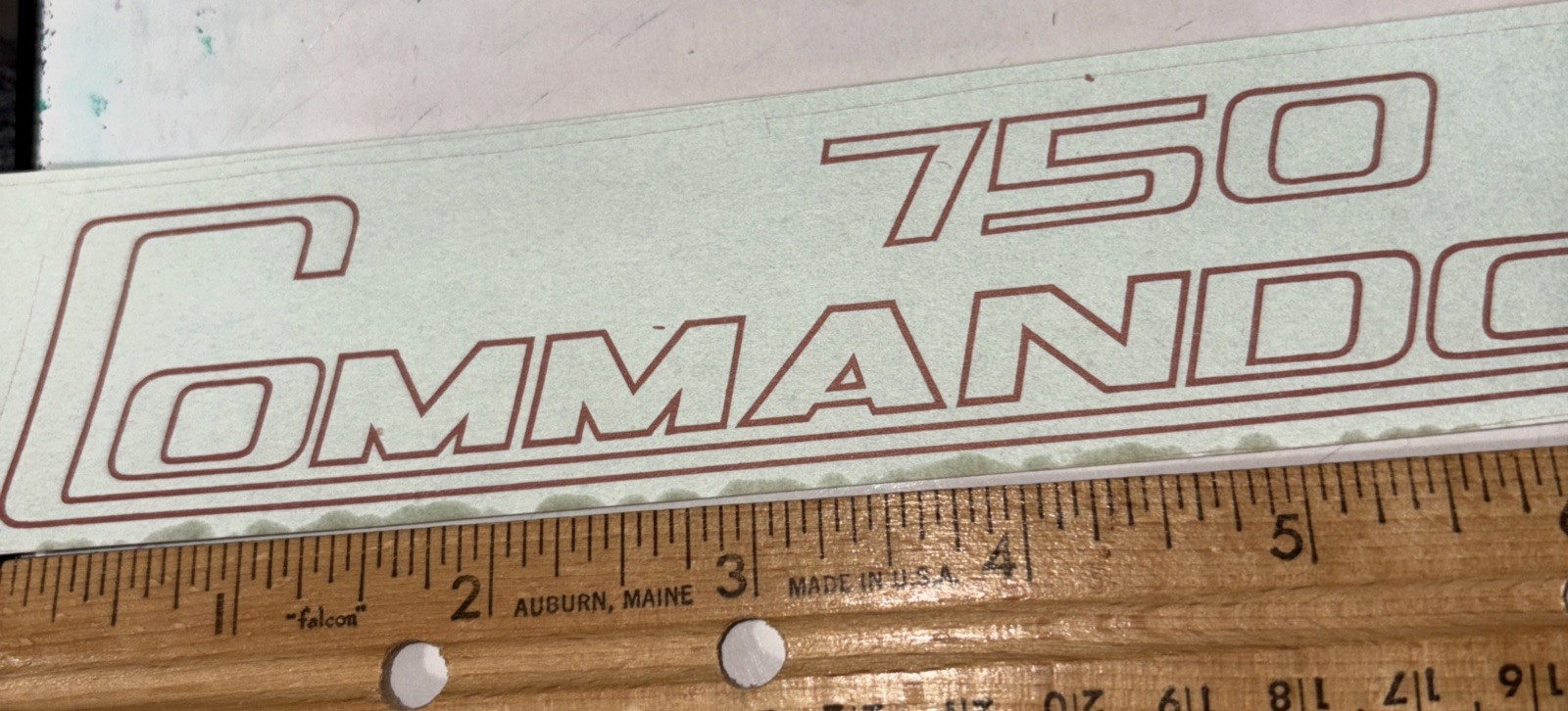 Commando 750 Silver Black Vinyl Transfer Sticker Decal 6.5”