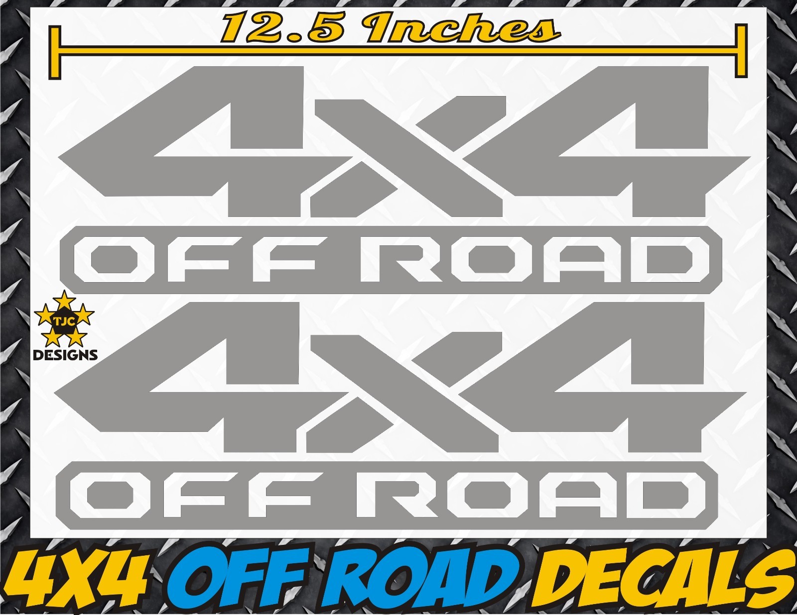 4×4 Offroad Truck Bed Decals METALLIC SILVER for Dodge RAM, Dakota