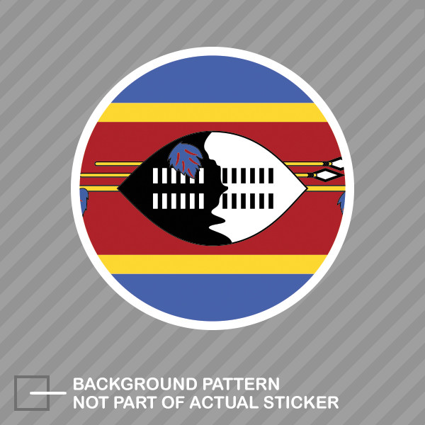 Round Swazi Flag Sticker Decal Vinyl Swaziland SWZ SZ