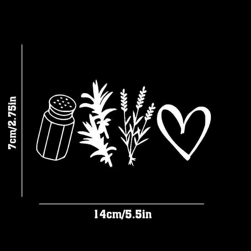 Salt Shaker Herb Heart Vinyl Decal Sticker For Cars/Motorcycles 5.5×2.75 Inches