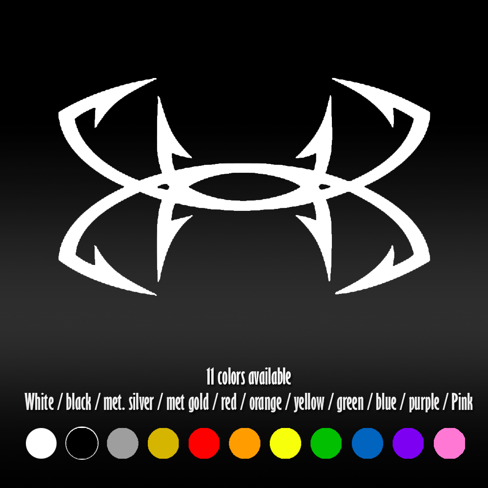 4″ UNDER ARMOUR Fishing Hooks Diecut Bumper Car Window Vinyl Decal sticker