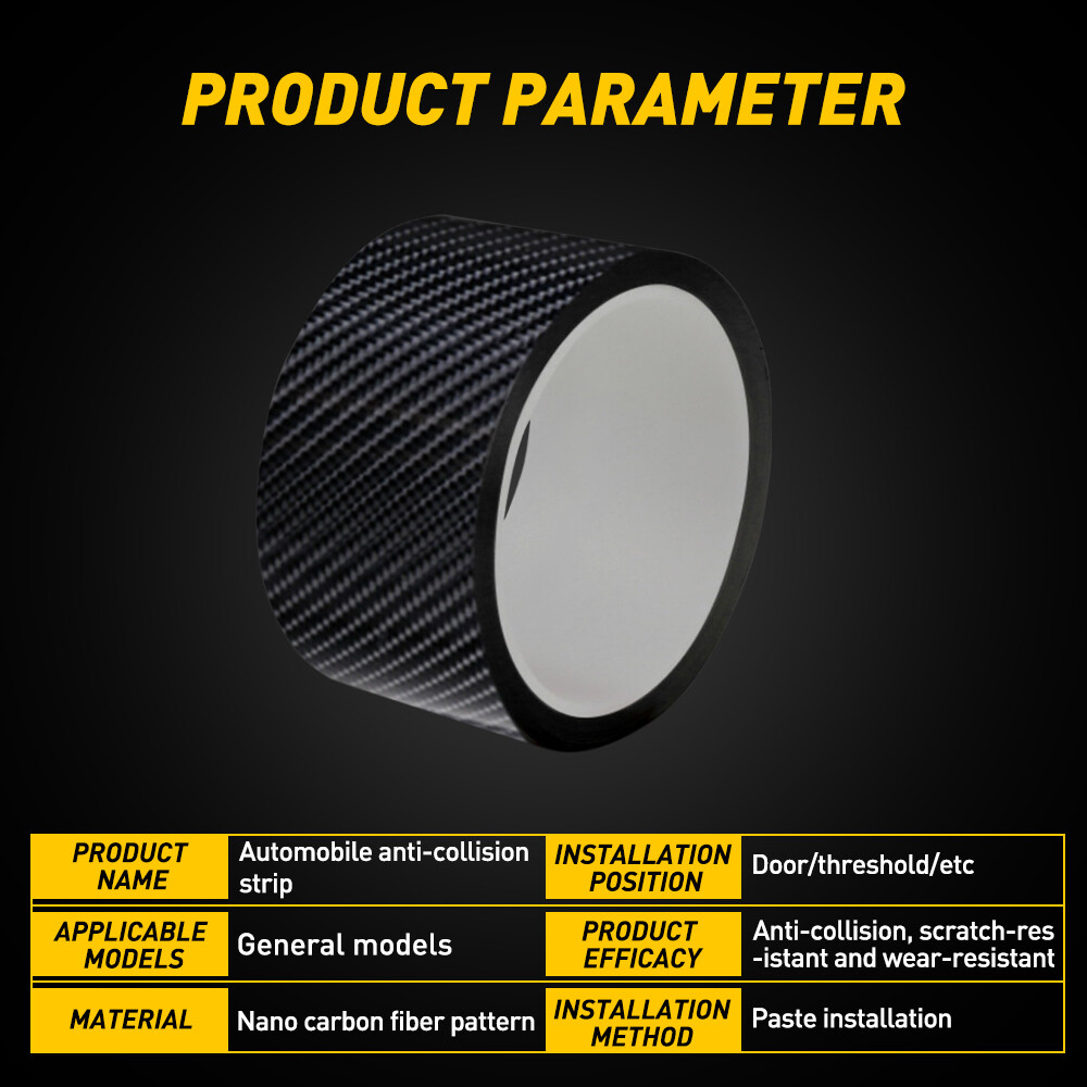 10FT Carbon Fiber Adhesive Tape Car Door Sill Protector Strip Anti Scratch Scuff