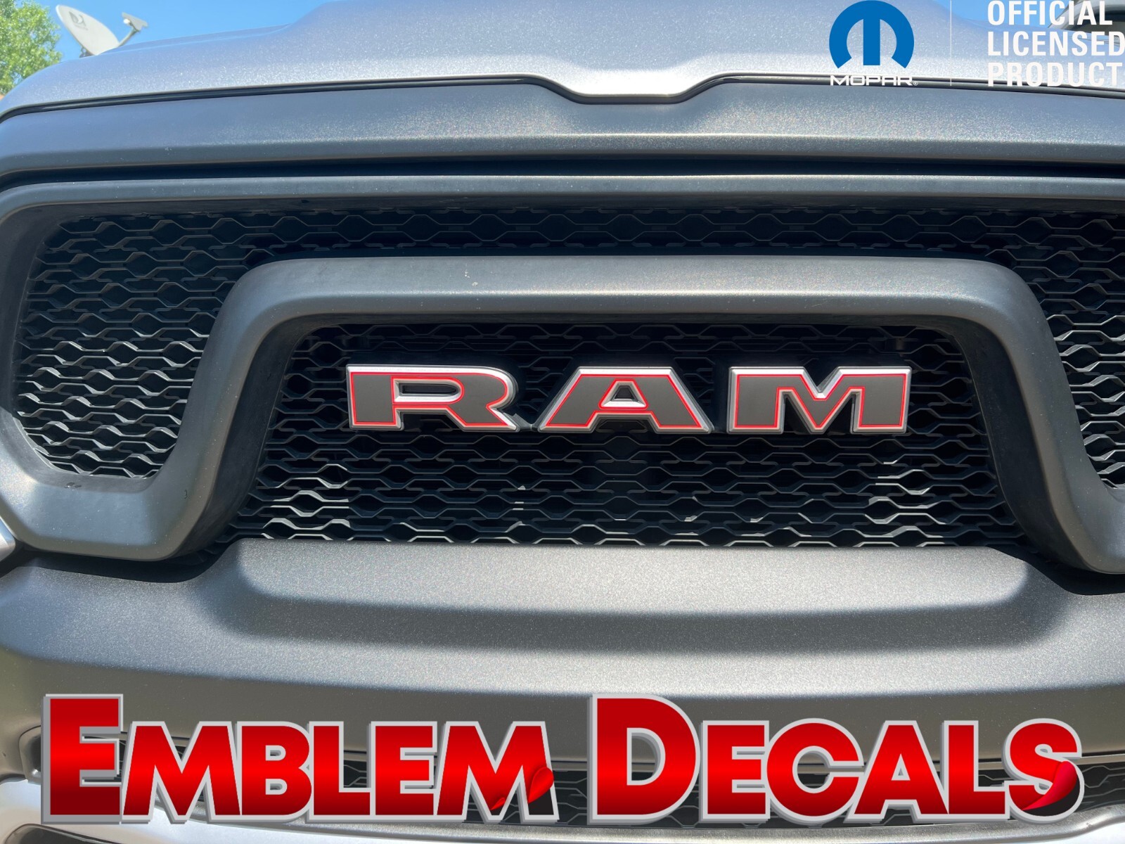 RAM 1500 DT ” R A M ” Grill Emblems Overlay 2 TONE Decal 19 2020 2021 2022 23 24