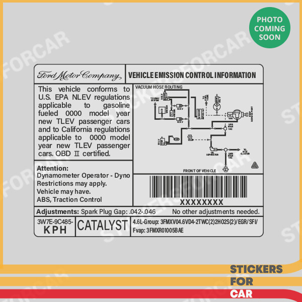 Ford Vehicle Emission Control Information 3W7E-9C485-KPH [U.S. TAX Included]
