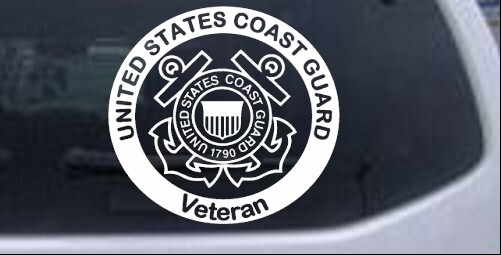United States Coast Guard Veteran Car Truck Window Laptop Decal Sticker 7X6.5