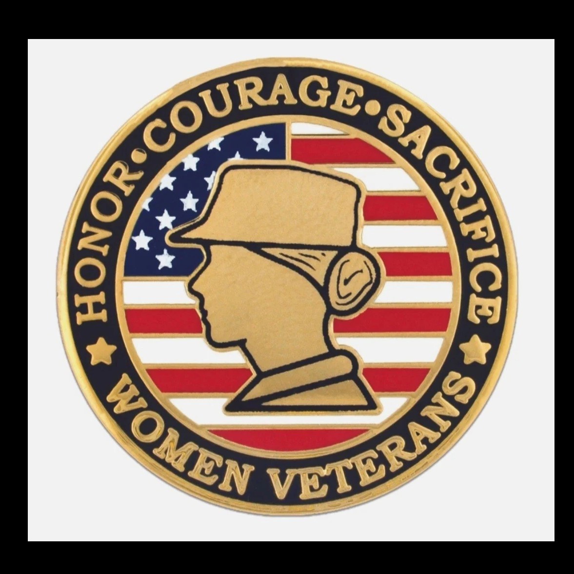 Women Veterans Honor Courage Sacrifice Sticker Flag 5 3/4″ x 5 3/4″