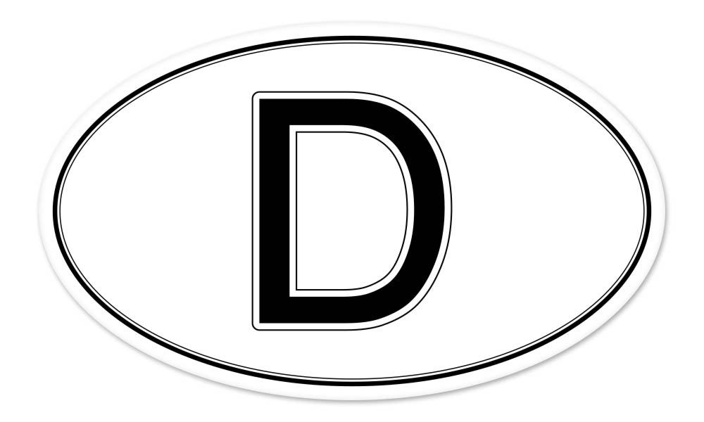 D Deutschland Germany Oval car window bumper sticker decal 5″ x 3″