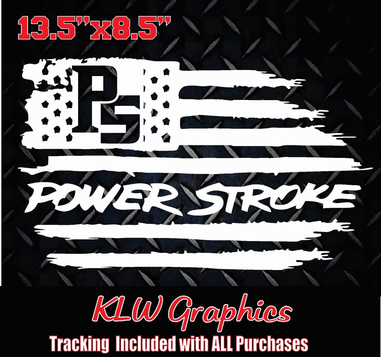 POWER STROKE FLAG Decal Sticker Turbo Diesel Truck 6.7L 7.3L Crew Cab Soot Def