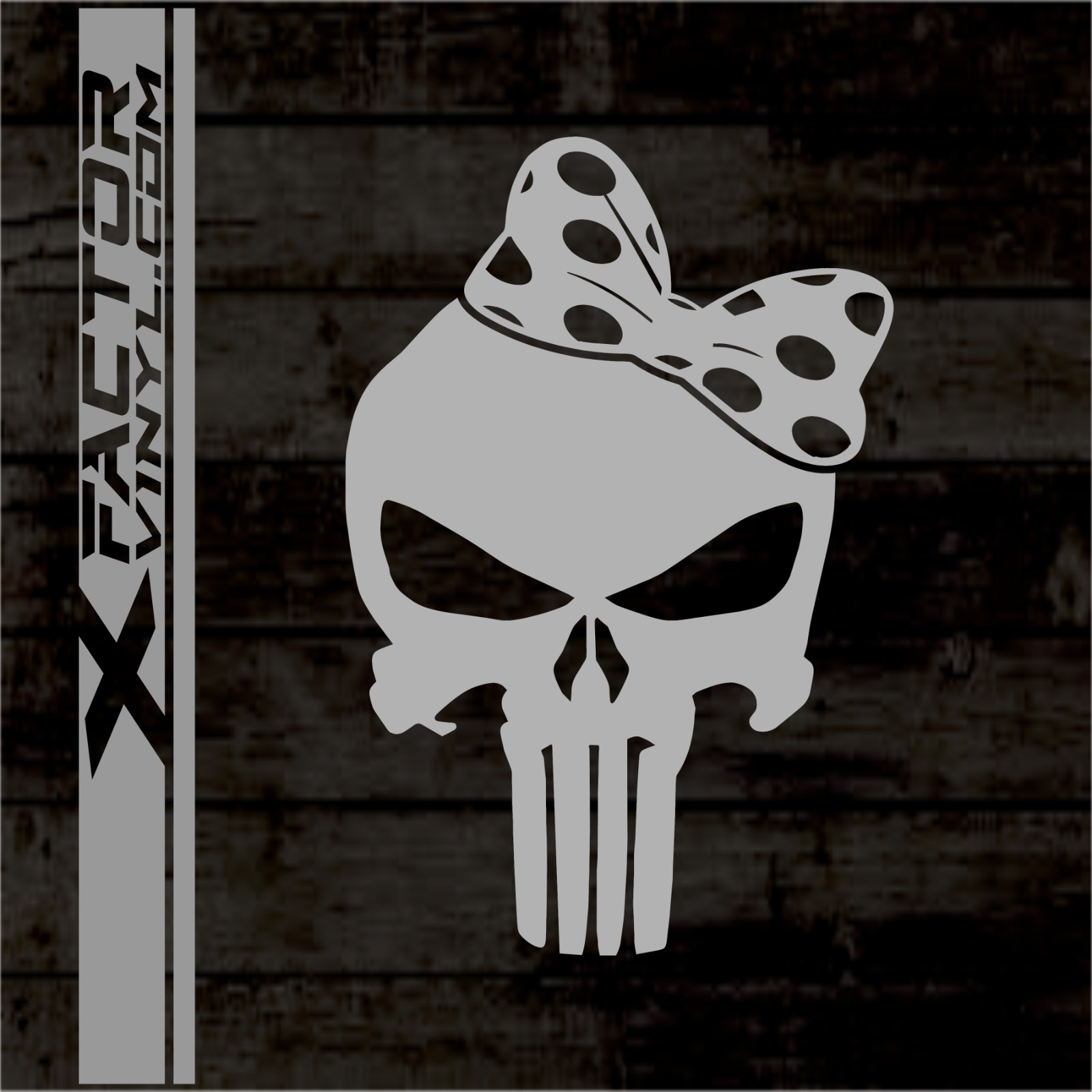 Hairbow Skull Vinyl Dicut Decal 5 Sizes/15 Colors FREE SHIPPING Cute