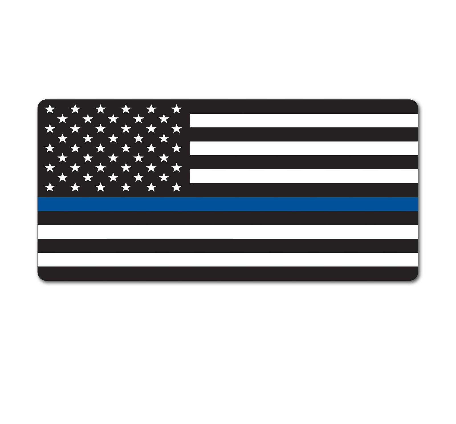 Blue Line Flag 5″ Wide – Red, Green, Gray – Police, Fire, Military Sticker
