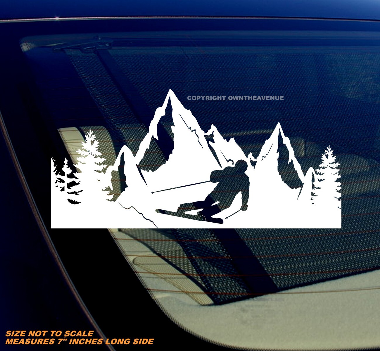 Skiing Mountains Forest Winter Sports Car Truck Vinyl Sticker Decal 7″