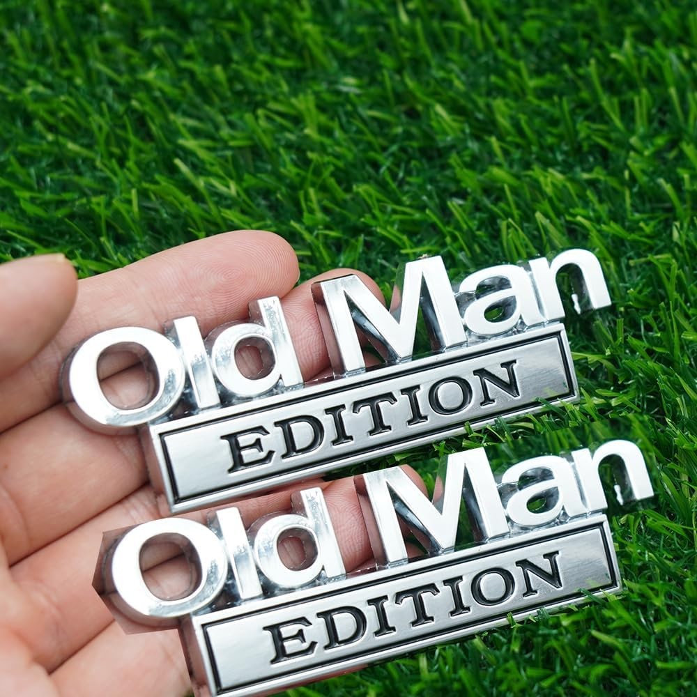 2x Old Man Edition 3D Metal Emblem Fender Rear Tailgate Bumper Badge Nameplate