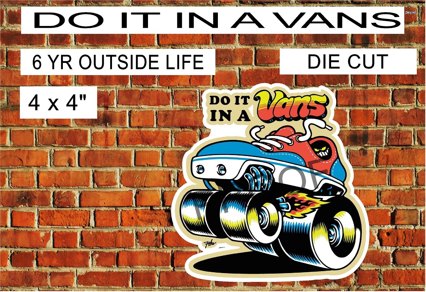 RETRO VANS DECAL DO IT IN A VANS DECAL STICKER REPRINT
