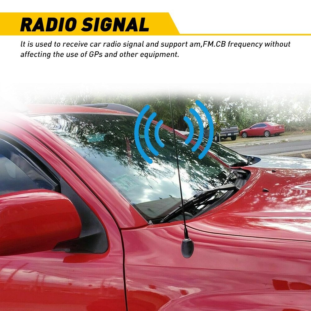 21″ Antenna Mast Black Power Radio AM/FM Universal Car Antenna Black Scre N