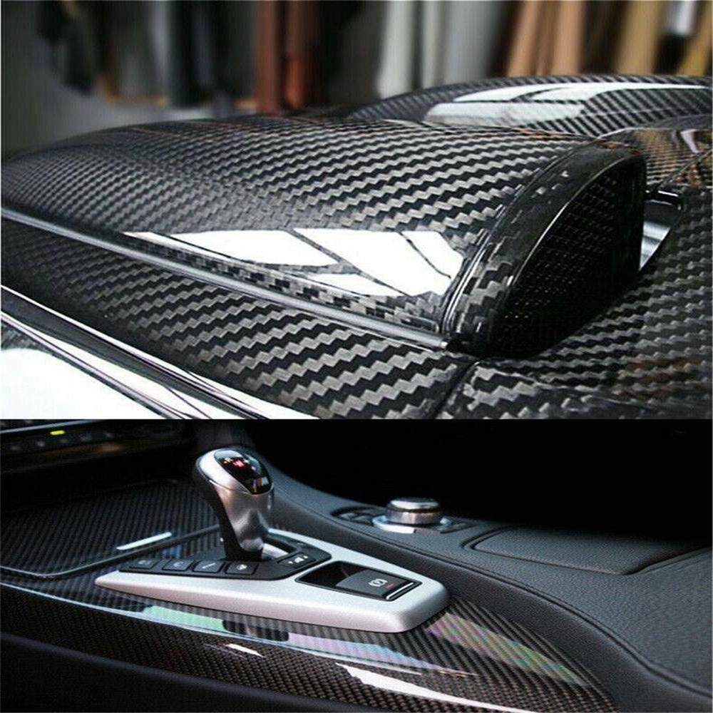 Auto Accessories 5D Glossy Carbon Fiber Vinyl Film Car Interior Wrap Stickers US