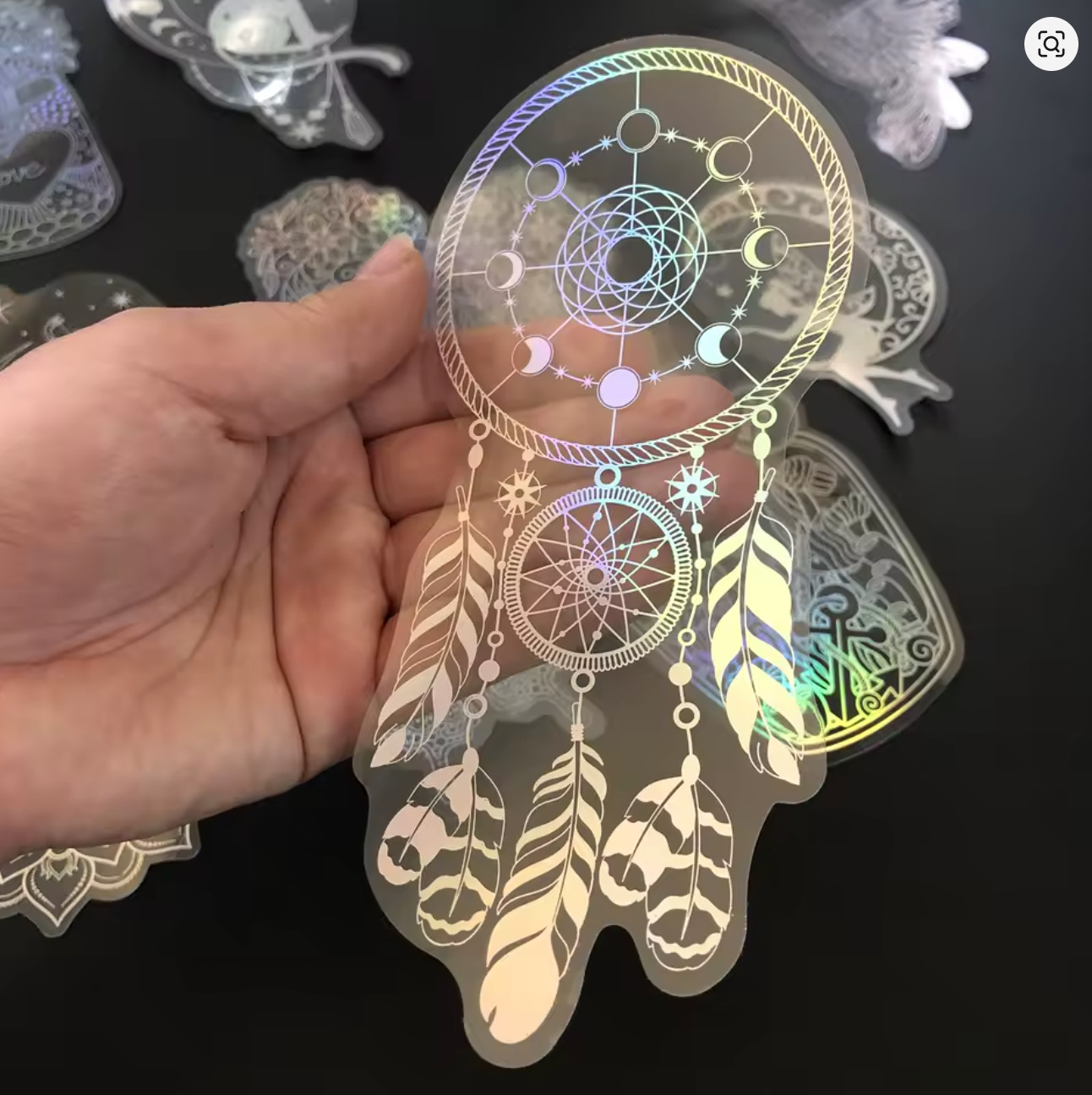 10pcs Holographic Glitter Stickers/Transparent Waterproof Decal/Laptop Phone Car
